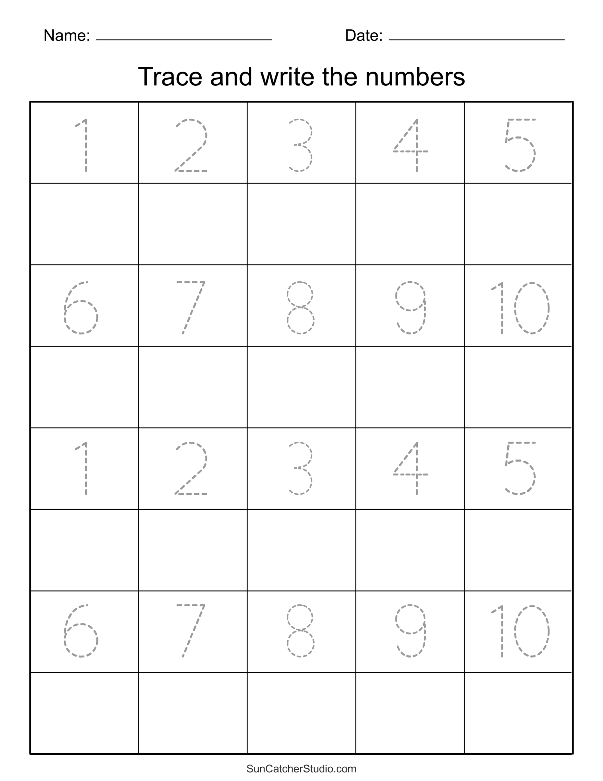 numbers worksheet printable
