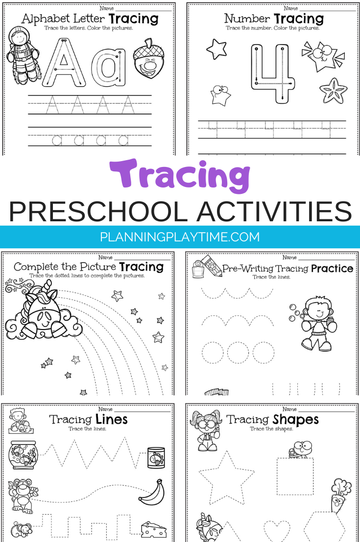free printable tracing preschool worksheets